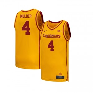 Eric Mulder #4 Gold Jersey | Cyclones High School Iconic Men's Hoops Uniform 35vsU1F4