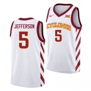 White Joshua Jefferson #5 Iowa State Jersey | Men's College Hoops Authentic Embroidery 75g411Kh