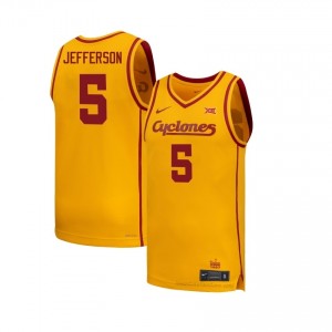 #5 Joshua Jefferson Gold Iowa State Cyclones Men's Player Basketball Jersey | Fan Pride Edition 786c83fL