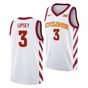 White Tamin Lipsey #3 Cyclones Jersey | Men's College Hoops Authentic Embroidery 72V3UQ06