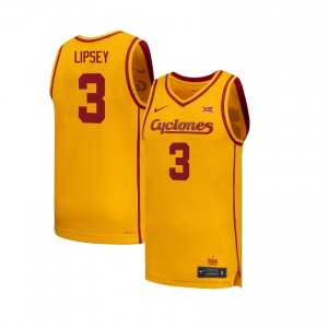 #3 Tamin Lipsey Gold Iowa State Men's Player Basketball Jersey | Fan Pride Edition 85L237t0