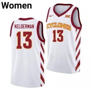 #13 Cade Kelderman White Cyclones Women's Player Basketball Jersey | Fan Pride Edition 67a8i0CS