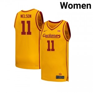 Dominick Nelson #11 Gold Jersey | ISU Cyclones High School Iconic Women's Hoops Uniform 46O624I5