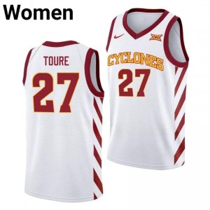 Killyan Toure #27 Iowa State White Women's Basketball University Jersey | Elite 2025 Collection 29DO71W4