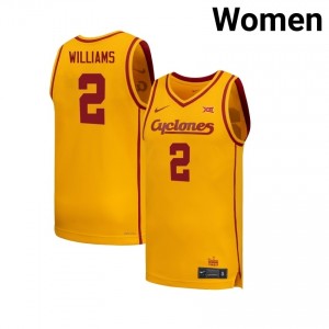 Gold Mason Williams #2 Iowa State Jersey | Women's College Hoops Authentic Stitch 27Jdj1w5