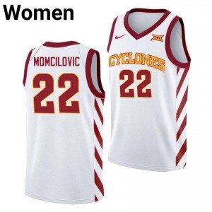 White Milan Momcilovic #22 ISU Cyclones Jersey | Women's College Hoops Authentic Embroidery 11T3s4e4