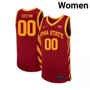 #00 Custom Cardinal Iowa State Cyclones Women's Player Basketball Jersey | Fan Pride Edition 6861bjg7