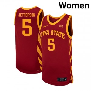 #5 Joshua Jefferson Cardinal Iowa State Women's Player Basketball Jersey | Fan Pride Edition 24na6423