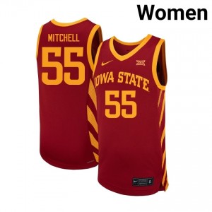Exclusive Xzavion Mitchell #55 Cardinal Women's NCAA Replica Basketball Jersey | ISU Cyclones Gameday Essential 92g8l034