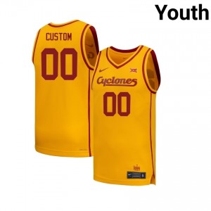 Gold Custom #00 Iowa State Jersey | Youth College Hoops Authentic Stitch 47575tNa