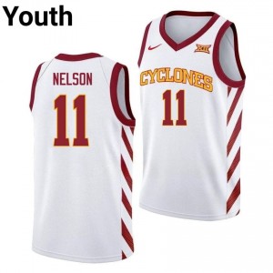 White Dominick Nelson #11 ISU Cyclones Jersey | Youth College Hoops Authentic Embroidery 1565UL05