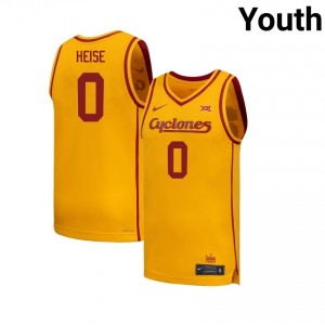 Nate Heise #0 Gold Jersey | Cyclones High School Iconic Youth Hoops Uniform 170gM03L