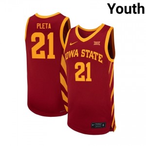 Cardinal Dominykas Pleta #21 Iowa State Jersey | Youth College Hoops Authentic Stitched 940Nk8y8