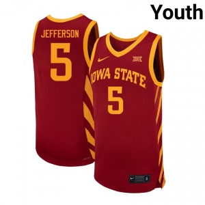 Joshua Jefferson #5 Iowa State Cyclones Cardinal Youth Basketball University Jersey | Elite 2025 Collection 36uW22JB